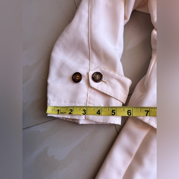 London Fog vintage jacket beige light zipper bottom tie long sleeve size M - Picture 9 of 16